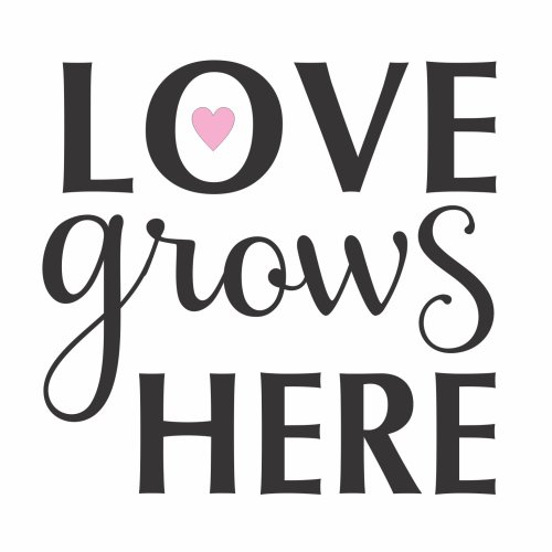 Love Grows Here Heart Stencils