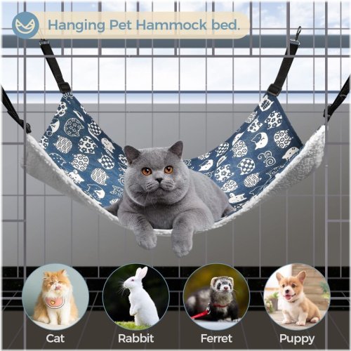 Cozy Kitty Hammock - Reversible and Breathable Pet Bed Set