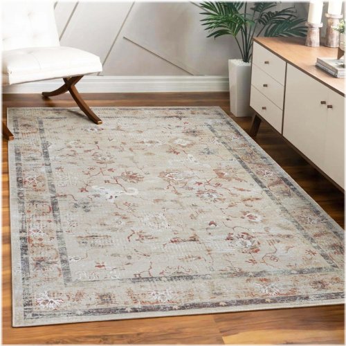 Vintage Bloom Washable Area Rug or Runner