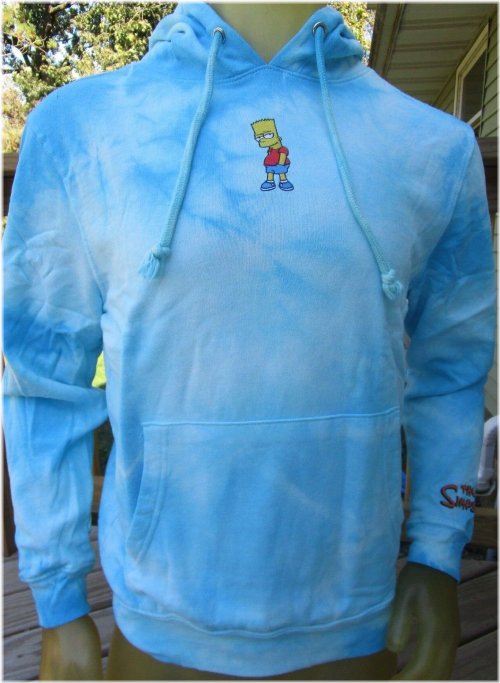 Blue Tie-Dye Bart Hoodie for Men