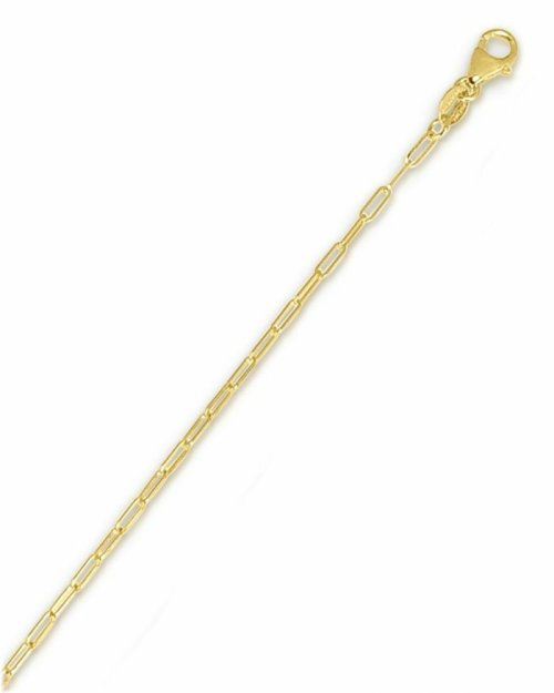 Oval Paperclip Ankle Bracelet in 14K Yellow Gold