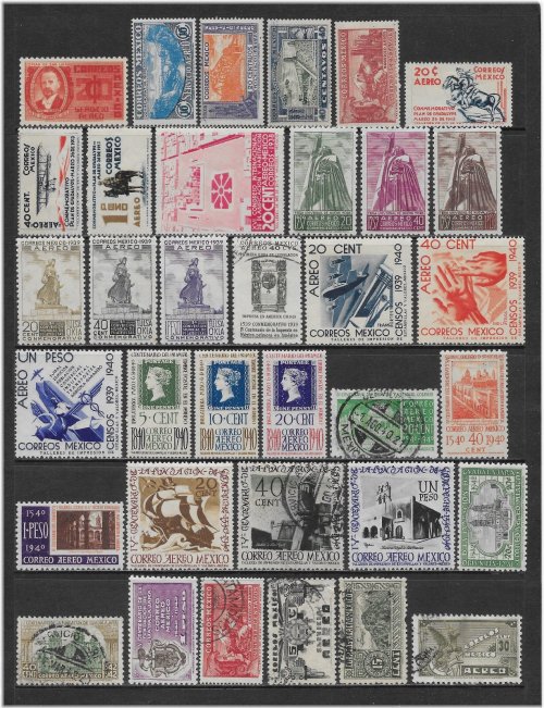 Mexican Airmail Stamp Collection 1935-1946