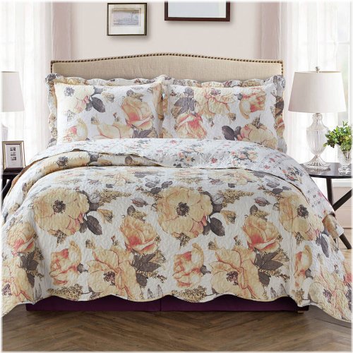 Floral Deema Oversized Reversible Quilt Set