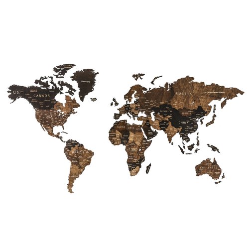 Wooden World Map Wall Art