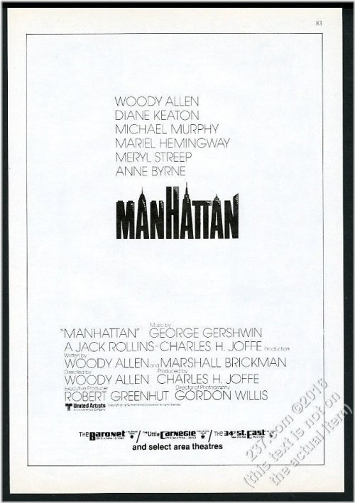 Manhattan Movie Release Vintage Print Ad