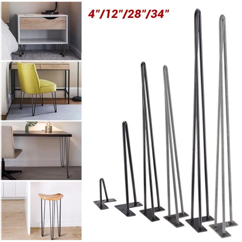 Steel Hairpin Legs Set - Sturdy Replacement for Furniture