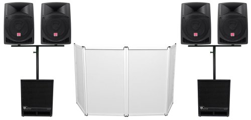 Ultimate Sound System Bundle with 4 Active Speakers, 2 Powered Subwoofers, and Facade by Rockville