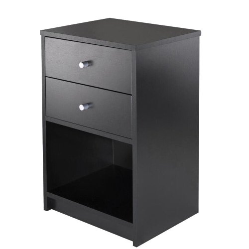 Sleek Bedside Cabinet with Drawer and Ample Storage Space