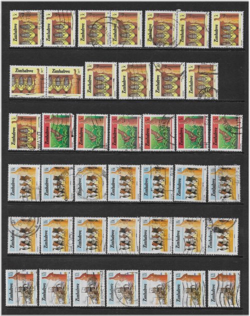 Zimbabwe Stamp Collection: 1985 Issue Used Stock Lot