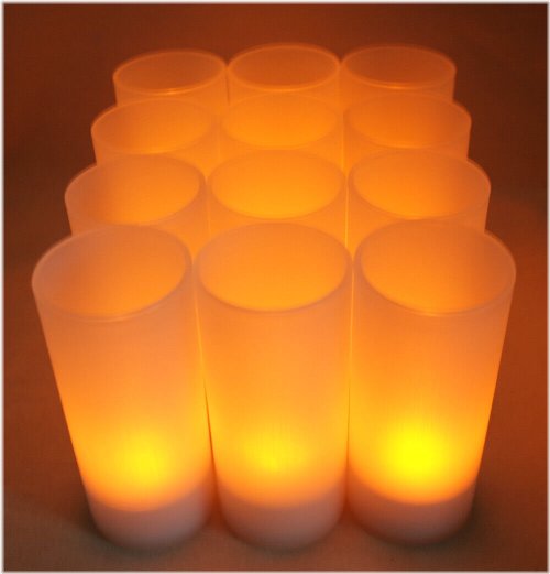 Frosted Rechargeable Tea Light Candle Set