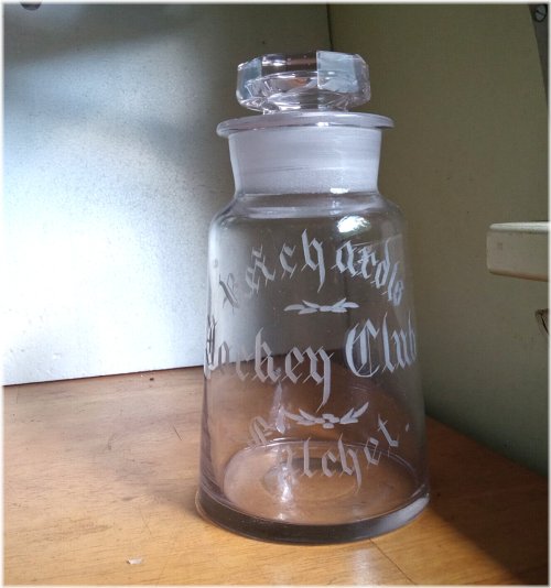 Elegant Equestrian Engraved Apothecary Bottle