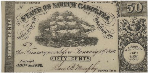 North Carolina State Currency - 50 Cent Note (1863)