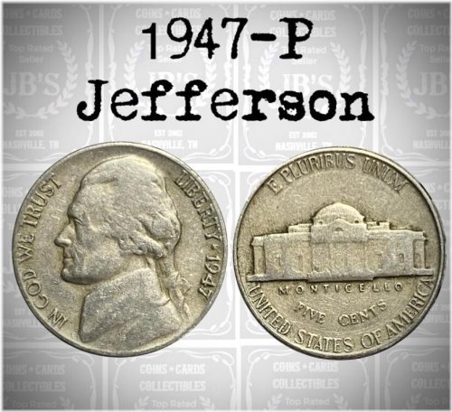 1947 P Jefferson Nickel Average Circulated VG-Fine