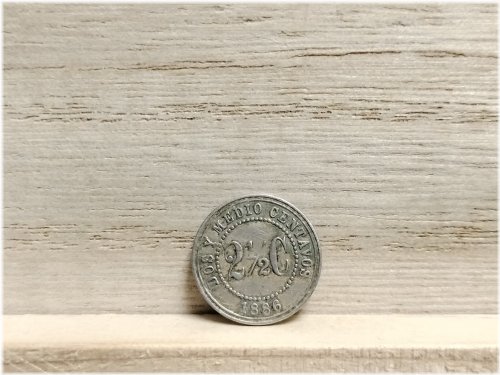 1886 Colombian 2 1/2 Centavos Coin