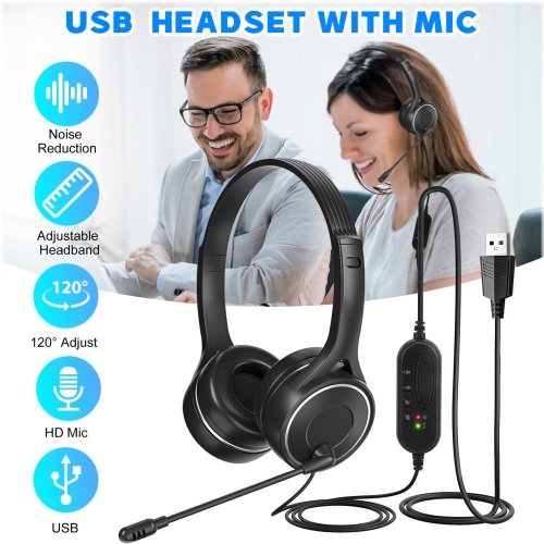 FlexiMic Wired Stereo Headset for Computer Communication