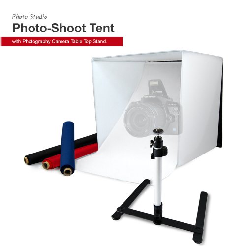 FoldPro Shooting Box Kit with 4 Color Background and Camera Stand