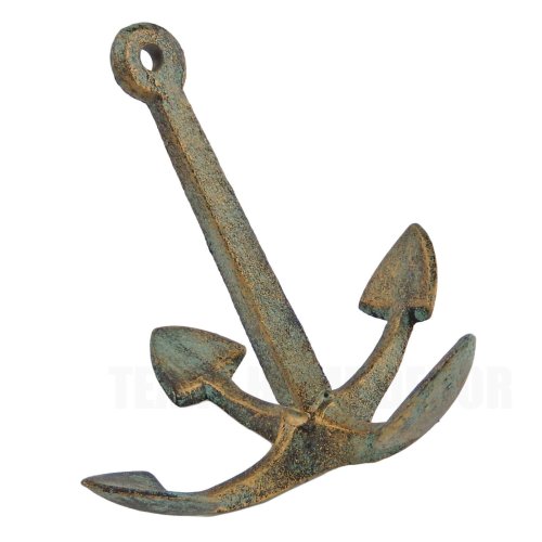 Verdigris Cast Iron Anchor Decor