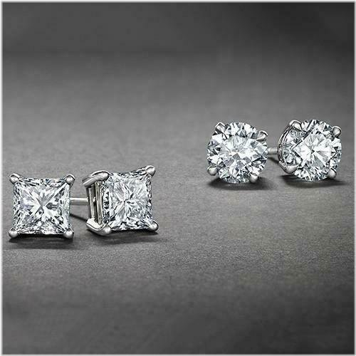 Sparkling Silver Stud Earrings Set