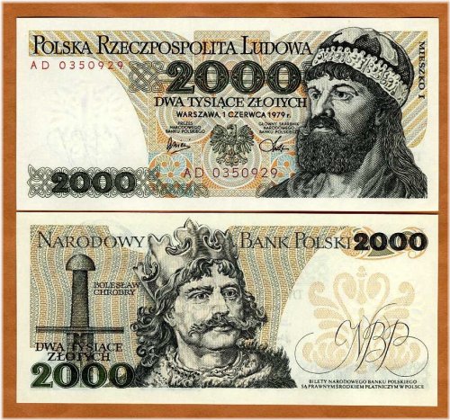Poland 2000 Zlotych Banknote, 1979, P-147b, UNC