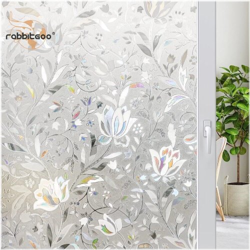 Floral Frosted Glass Window Covering