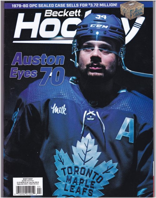 Hockey Beckett Monthly Price Guide - April 2024 Vol. 36 No. 4 featuring Auston Matthews
