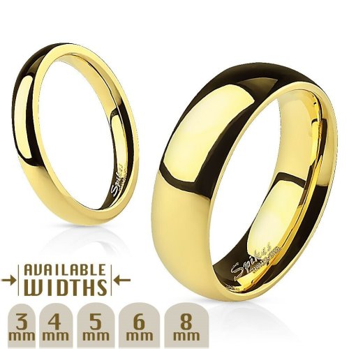 Polished Gold Comfort Fit Men's Wedding Band