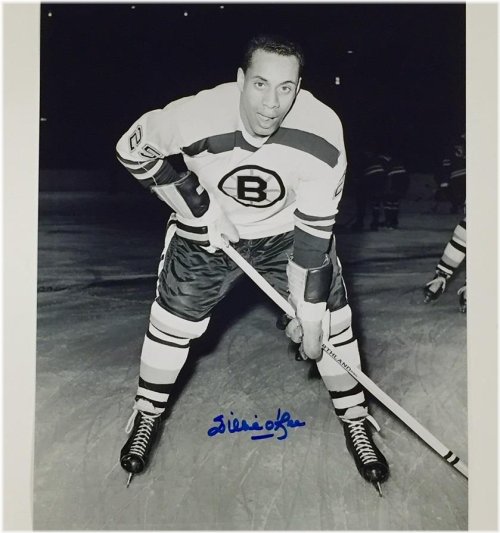 Willie O'Ree Autographed Boston Bruins 8x10 Photo #2