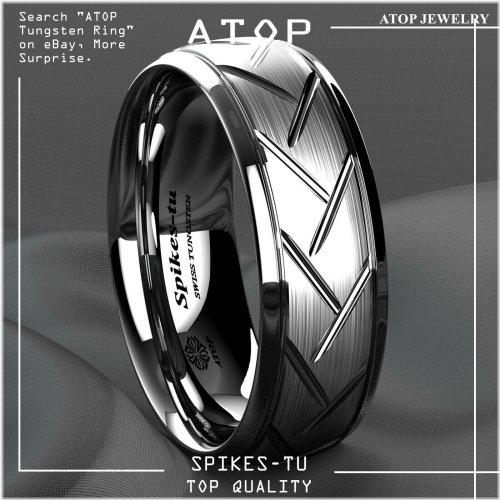 Brushed Silver Tungsten Ring