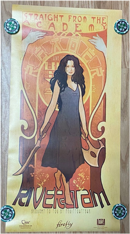 Whimsical River Tam Art Nouveau Poster