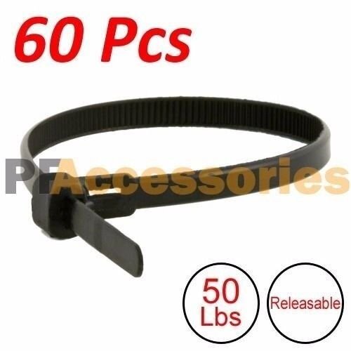 SecureFlex Releasable Nylon Ties - 60 Pack