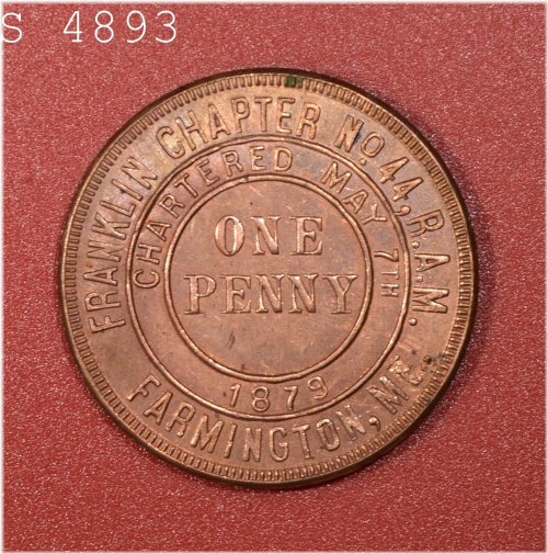 Masonic Chapter Penny - Farmington Franklin Token