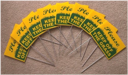 Grass Area Warning Plaques