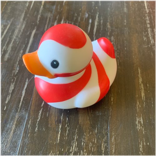 Peppermint Striped Rubber Duck Toy