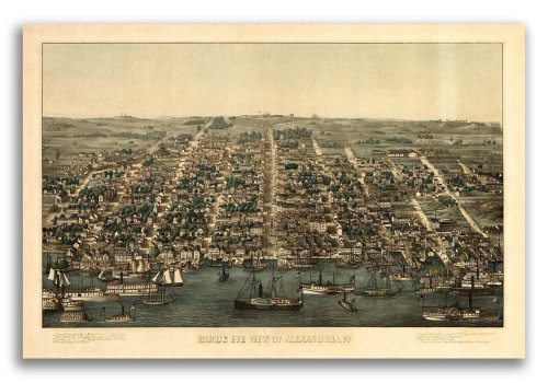 Alexandria Virginia 1863 Panoramic Town Map