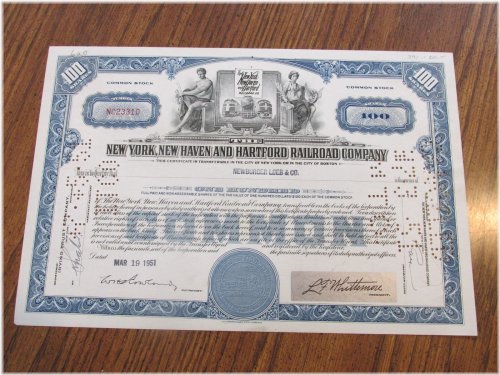 Vintage Railroad Company Stock Certificate Collection