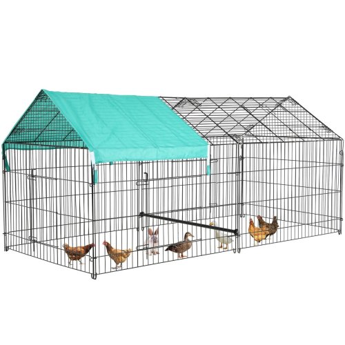 Walk-In Small Animal Enclosure - Spacious Metal Coop for Poultry and More