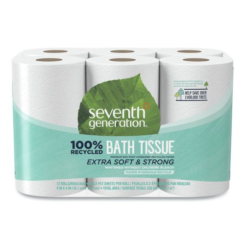 EcoSoft White Bathroom Tissue (12 Rolls)