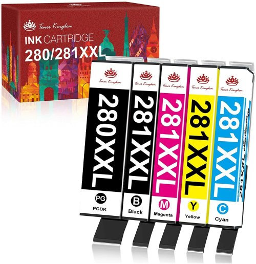 Canon PIXMA Ink Pack - 5 High-Yield Cartridges for TR7520, TR8520, and TS9120 Printers