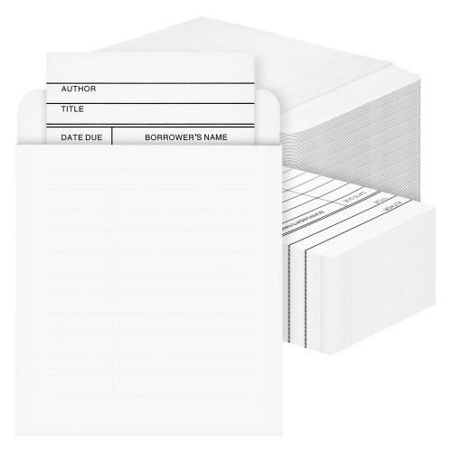 Library Essentials Set: Self-Adhesive Card Pockets and Due Date Cards