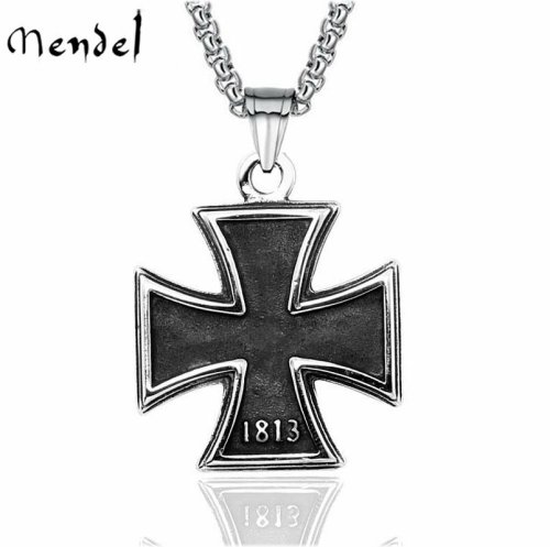 Vintage Iron Cross Pendant Necklace
