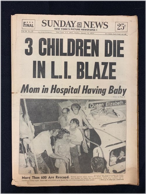 Sunday News: Tragic Blaze of January 10, 1971