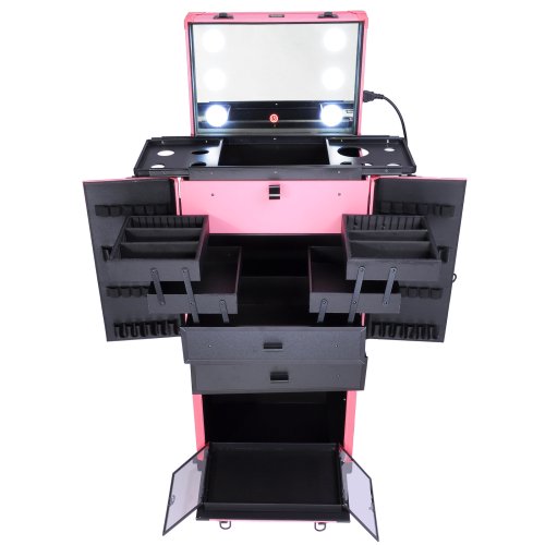 GlamourGlide Aluminum Makeup Organizer