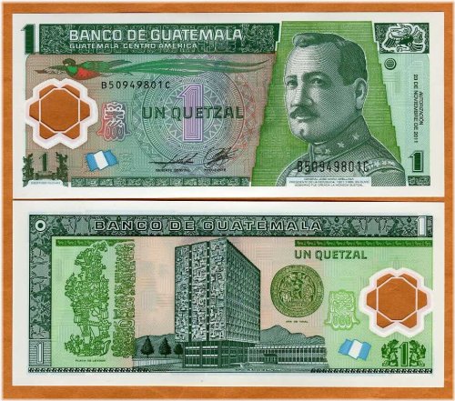 Quetzal Polymer Banknote from Guatemala, 2011