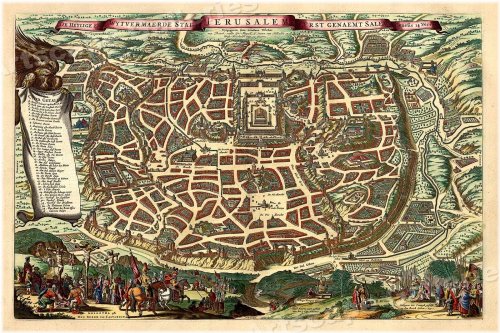 1660 Jerusalem Town Plan - Historical Holy Land Map