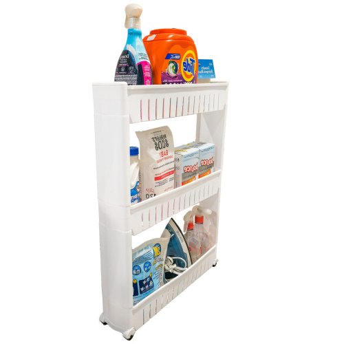 Narrow Space-Saving Mobile Shelving Cart