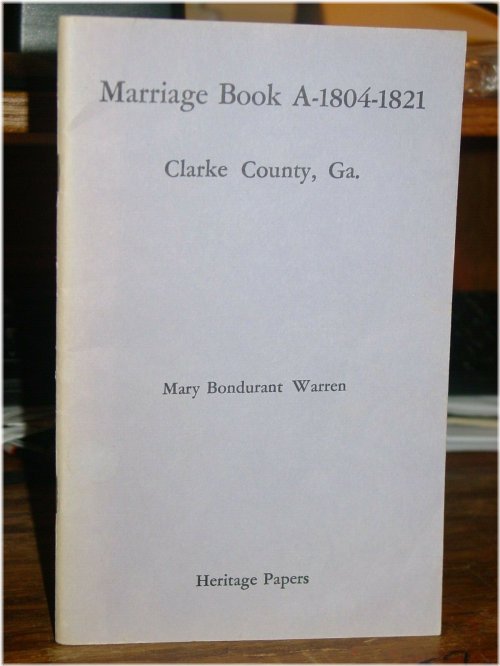 Clarke County Marriage Records, 1805-1821