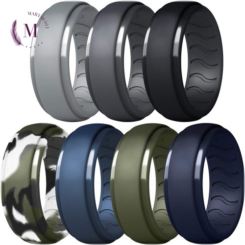 Breathable Rubber Rings for Weddings and Anniversaries, 6-Pack for Men