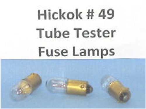 Fuse Lamp Bulbs for Hickok Tube Tester