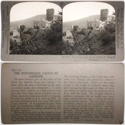 Lahneck Castle Stereoview from Keystone Collection