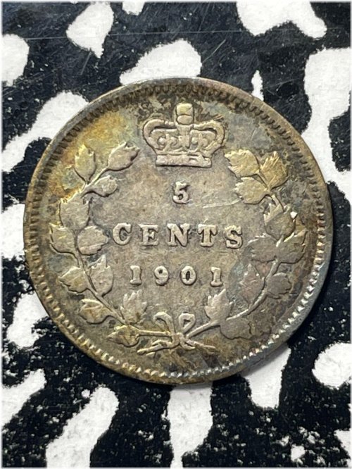 Vintage Canadian Silver Five Cents (1901)